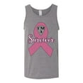 thumbnail image 2 of Wild Bobby Pink I'm A Breast Cancer Survivor Breast Cancer Awareness Men Tank Top, Heather Grey, Large, 2 of 6