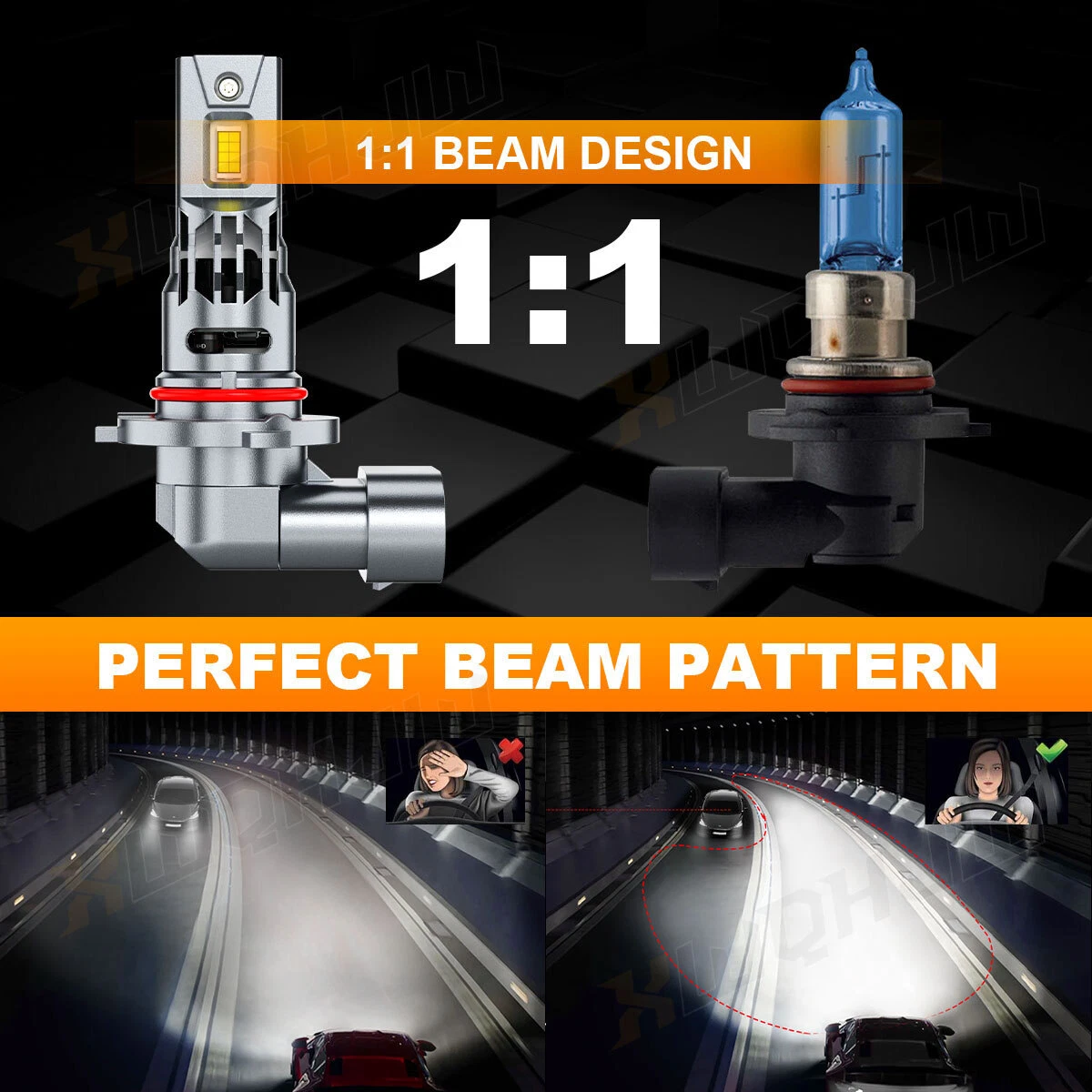9005 HB3 LED Headlight Super Bright Bulbs Kit White 6000K 10000LM High/Low Beam