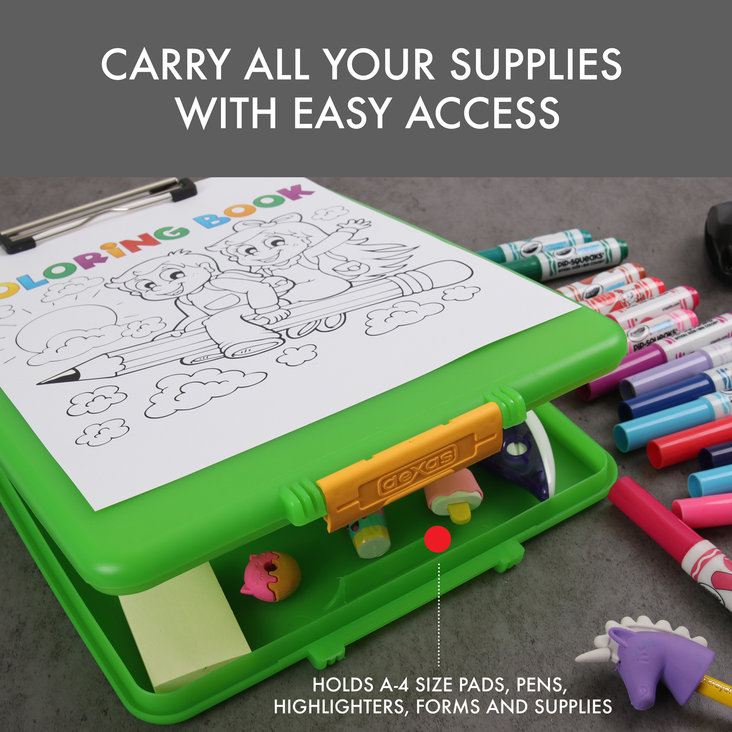 Dexas Slimcase Storage Clipboard, Set of Two, Green, 2 Piece