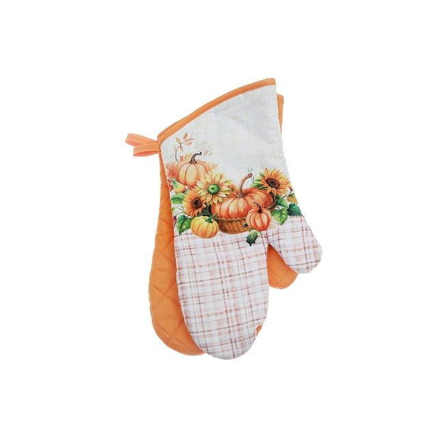 Gants De Cuisine 14" (2 Pièces) (Citrouille) - Ensemble De 2