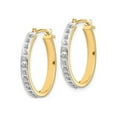thumbnail image 3 of Gem & Harmony 14K Yellow Gold Accent Diamond Round Hoop Earrings i(3/4 inch) for Women, 3 of 6