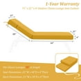 thumbnail image 6 of Pakunoda Chaise Lounge Cushions Set of 2, 72" x 21" x 4" Outdoor High-Density Foam Patio Furniture Lounger Replacement Cushions with Zipper Ties Water-Resistant for Pool, Yellow, 6 of 7