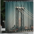 thumbnail image 4 of Ambesonne Landscape Shower Curtain, Buildings Cityscape, 69"Wx84"L, Teal, 4 of 5
