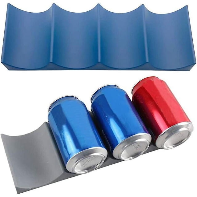 Estante de plástico para botellas, estante de exhibición, estera apilable para nevera y despensa, 2 uds.