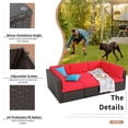 thumbnail image 4 of Walsunny 6 Pieces Patio Furniture Sets Outdoor All-Weather Sectional Patio Sofa Set PE Rattan Manual Weaving Wicker Patio Conversation Set Red, 4 of 7