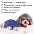thumbnail image 4 of Traje de recuperación para perros y gatos después de una cirugía, camiseta de recuperación para perros machos y hembras, vendajes para heridas abdominales, collar isabelino cónico alternativo, traje, 4 of 7