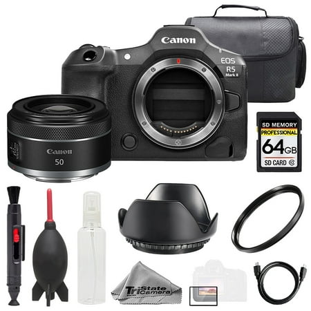 Canon EOS R5 II Camera + 50mm f/1.8 STM Lens +64GB + Bag+ UV Filter- Basic Kit (International Version)