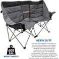 thumbnail image 7 of Camping Chair - Double Love Seat Heavy Duty Oversized - Folds Easily and is Padded, Black Grey, 7 of 7