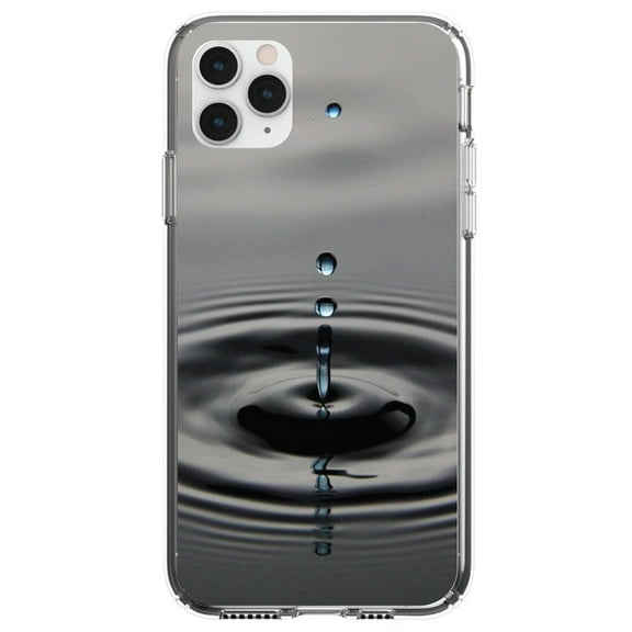 DistinctInk Clear Shockproof Hybrid Case for iPhone 12 Pro MAX (6.7" Screen) - TPU Bumper, Acrylic Back, Tempered Glass Screen Protector - Single Water Droplet