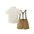 thumbnail image 2 of CARETOO Toddler Boy Clothes Formal Suits Cotton Fabric Shirt Suspender Pants Outfit Sets Party 1-5T, 2 of 14