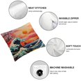 thumbnail image 4 of CMMY Pillow Cover Japanese Sakura Traditional Oriental The Great Wave of Kanagawa Throw Pillow Decor for Livingroom Couch Bed Decorative Gift,Set of 2, 4 of 6
