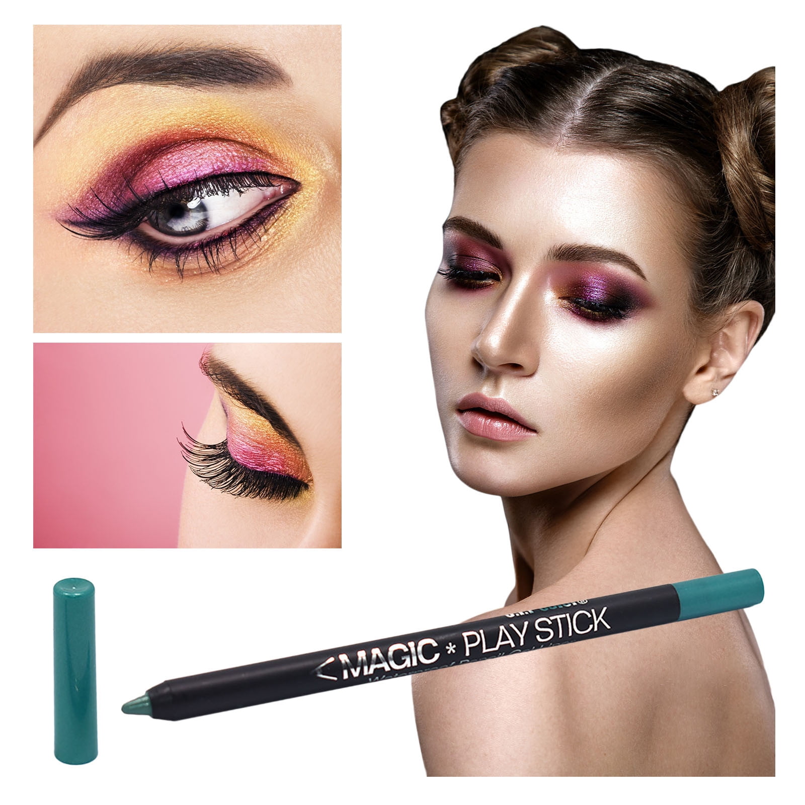 Eyeshadow 2PC Eyeliner Pencil Matte Glitter Waterproof Eye Shadow Lip
