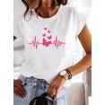 thumbnail image 3 of Women Summer Clothes Graphic T-shirt Fashion Short Sleeve Print Love Style 90s Trend Cute T Shirt Clothing Tee Female Top, 3 of 7