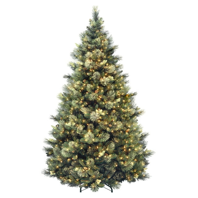 National Tree Company 7.5 Ft Artificial Prelit Christmas Tree, Pinecones, 750 Clear Lights