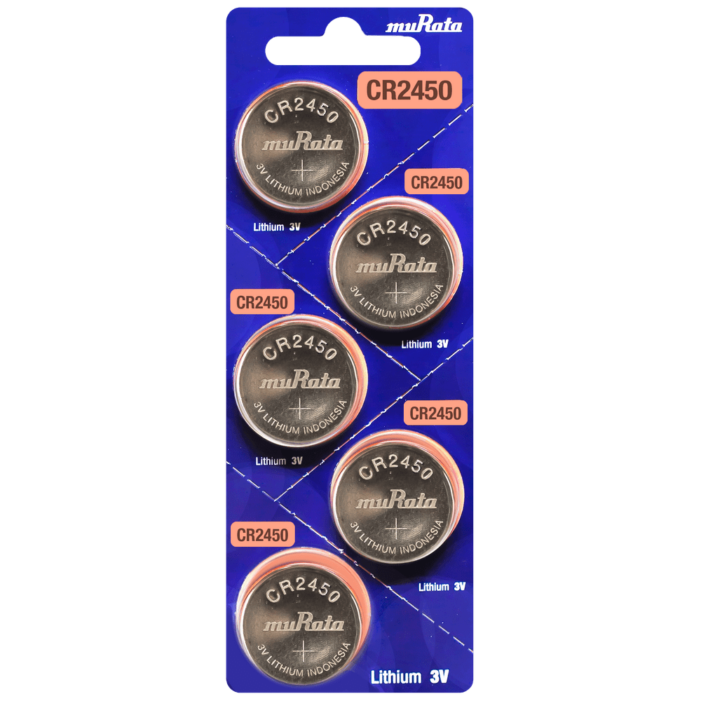 Murata CR2450 3V Lithium Coin Cell (5 Batteries) Replaces Sony CR2450