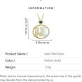 thumbnail image 2 of 14K Gold Real Natural Jade Gourd Necklace, Vintage Hollow Blessing Pendant, Delicate Jade Jewelry Gift for Mother's Happiness, 2 of 5