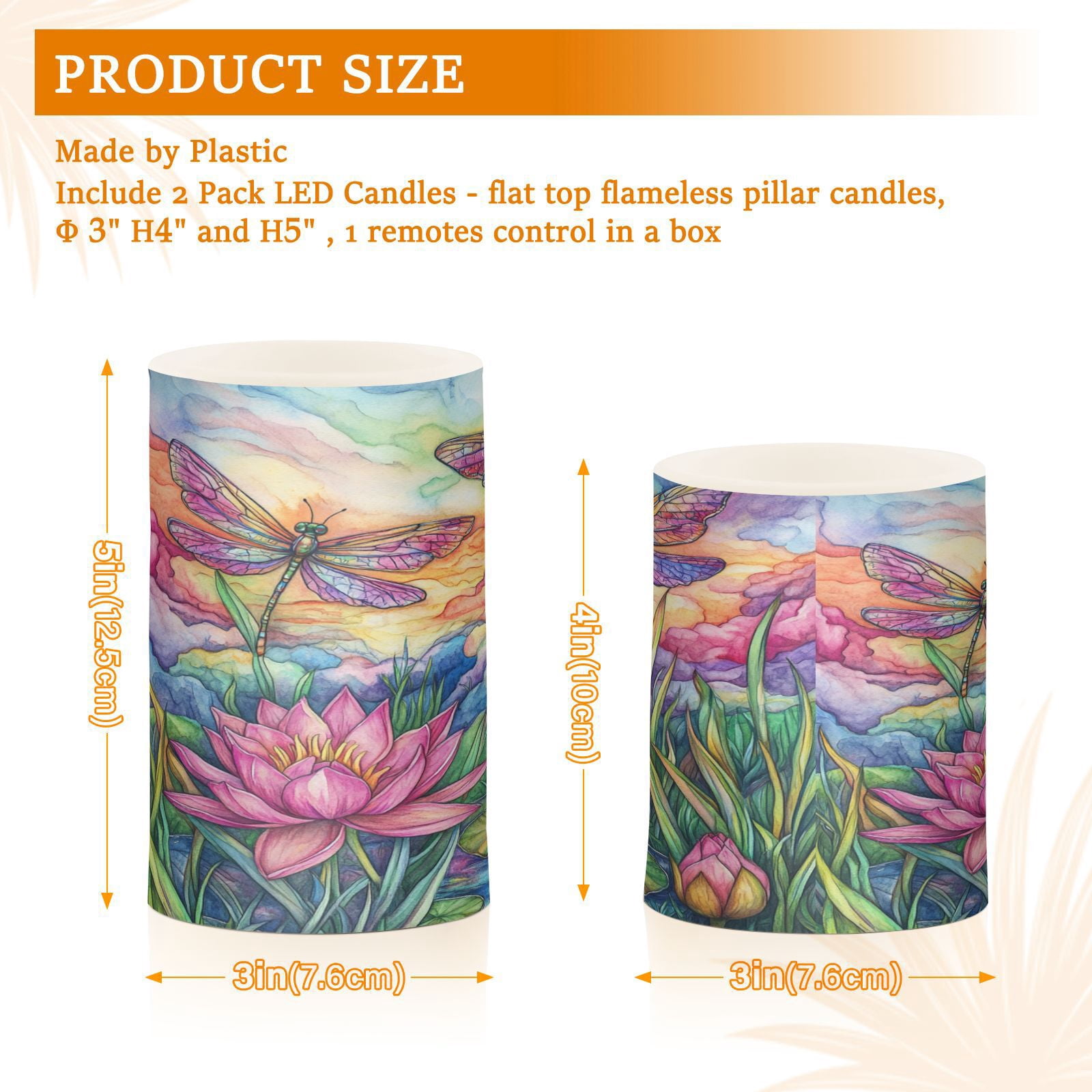 BZSMCE Flameless Candles LED Lights Colorful Dragonflies Creativity Battery Candles