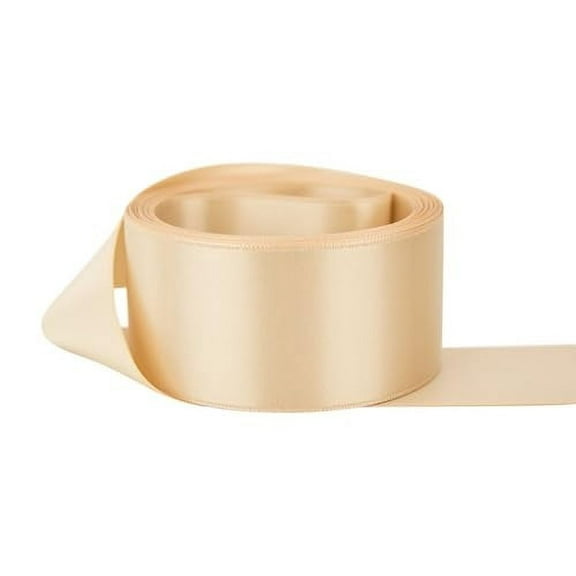 Ribbon Bazaar Double Faced Satin Ribbon - Premium Gloss Finish - 100% Polyester Ribbon for Gift Wrapping, Crafts, Scrapbooking, Hair Bow, Decorating & More - 7/8 inch Blush 50 Yards