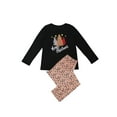 thumbnail image 6 of Qiylii Family Matching Pajamas Set Christmas Tree Top T shirt Leopard  Pants, 6 of 6