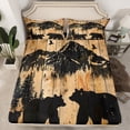 thumbnail image 2 of Feelyou Brown Bear Wildlife Bed Sheets for Adult, Wooden Ladge Cabin King Sheets, Jungle Mountain Sheet Set, Breathable Home Decor, 4pcs, 2 of 7