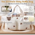 thumbnail image 6 of Yucurem Diaper Bag Tote, Large Capacity Diaper Bag with Multi-Pockets, Portable Strap Quilted Baby Bag for Mom Dad, Bears Printed, 6 of 9