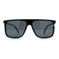 thumbnail image 5 of Polarized Oversize Flat Top Rectangle Horn Rim Plastic Mens Fashion Sunglasses Black White Blue - Black, 5 of 8