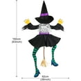 thumbnail image 2 of Crashing Witch into Tree Large Halloween Decorations Outside, 63" Flying Witch Crashing Halloween Decor, Hanging Witch Decor Outdoor Ornaments for Front Porch, Door, Yard, Tree, Fence, 2 of 6