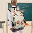 thumbnail image 7 of FORMRS Unisex School Backpack 17" Student Travel Bag with Laptop Compartment, Light Red Flowers, 7 of 7