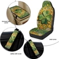 thumbnail image 6 of Xixirimido Car Seat Cover Set of 5 Pieces Front Seat Covers with Matching Seat Belt and Center Console Covers PU Leather Fits Most Vehicles, Green Shamrocks Coins, 6 of 8