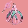 thumbnail image 7 of PEONAVET Cat Harness and Leash Set, Color Blocked Pet Strap And Leash Set Breathable Mesh Vests With Adjustable Straps Suitable For Small And Medium Cats And Dogs(Pink), 7 of 7