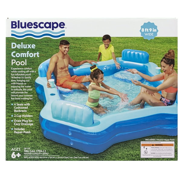 Bluescape Deluxe Inflatable Family Pool, Seats, Suitable for Age