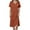 Gold, variant on Linen Dress Women Mi Long Casual Dresses Short Sleeve Solid Color Dresses Women Online V-Neck Loose Tunic Vintage Beach Dress Big Size Breathable Hawaiian Flowy Sundress