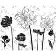 thumbnail image 3 of Greene, Taylor 18x15 Black Modern Framed Museum Art Print Titled - BLACK AND WHITE FLOWERS II, 3 of 5