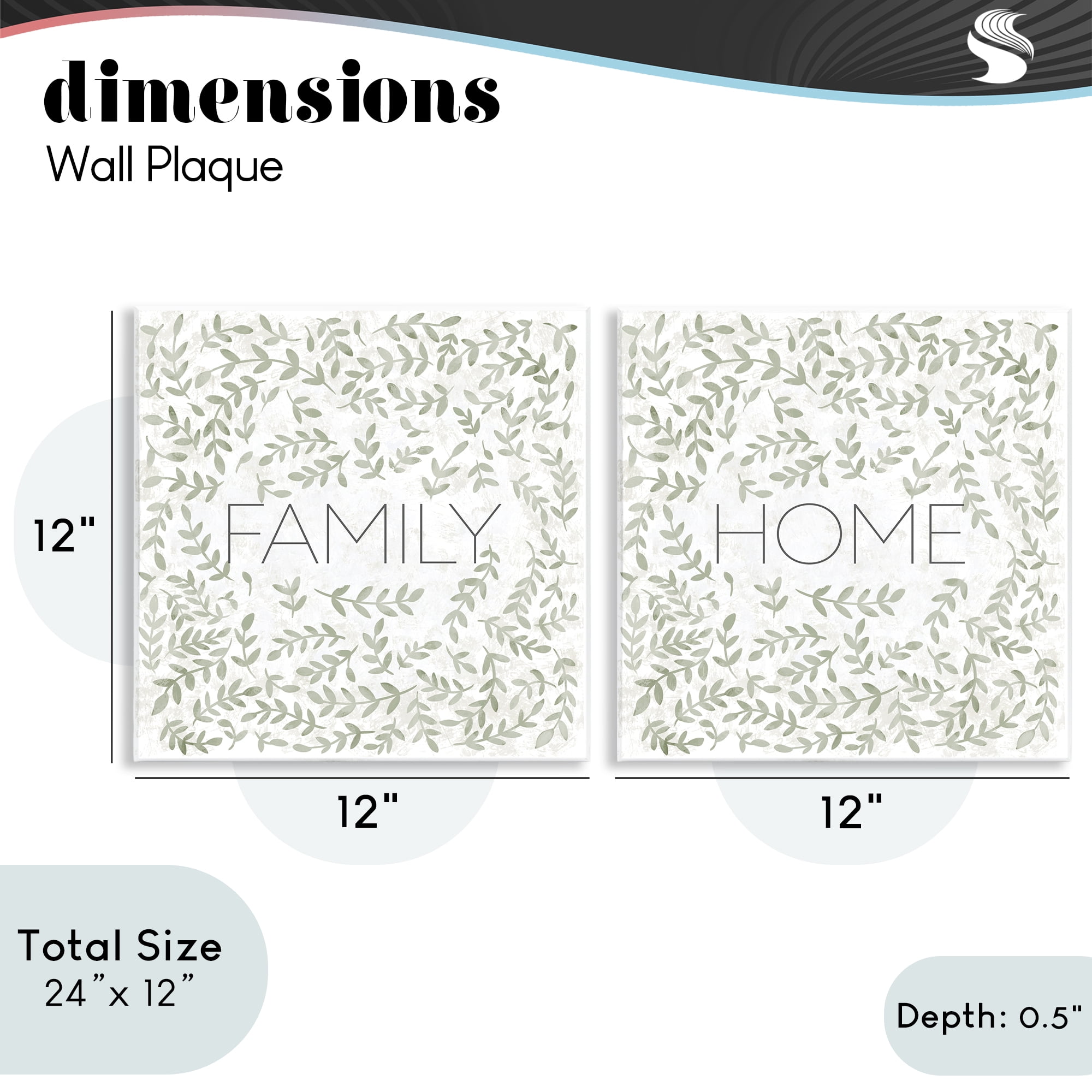 Stupell Industries Curved Ivy Sprigs Phrases 2 Piece Wall Plaque Art Set, design by SD Graphics Studio