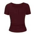 thumbnail image 5 of Aloohaidyvio Crop T Shirts for Women,Womens Short Sleeve T Shirts V Neck Crop Going Out Cute Tops for Women Basics Tees Summer Trendy Clothes, 5 of 5