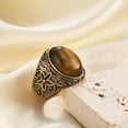 thumbnail image 3 of Retro Large Tiger Eye Stone Turquoise Wedding Ring For Men Classical Gothic Stainless Steel Rings, 3 of 4