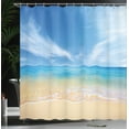 thumbnail image 3 of Ambesonne Ocean Scene Shower Curtain, Beach Sands Cloud Print, 69"Wx70"L, Deep Sky Blue and Beige, 3 of 4