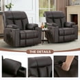 thumbnail image 6 of Bonzy Home Reclining Chair Heated Massaging Lift Chair Recliner with Cup Holder and USB, Brown(Set of 2), 6 of 9