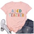 thumbnail image 1 of T-shirt à Manches Courtes et Col Rond Imprimé Mode Décontractée pour Femmes pour Activités Quotidiennes et de Campus, 1 of 2