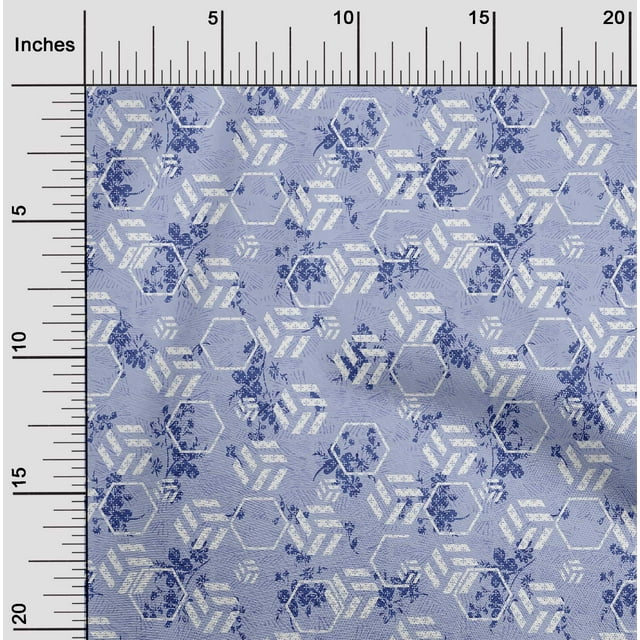 oneOone Polyester Lycra Light Lavender Blue Fabric Hexagon Geometric Sewing Craft Projects Fabric Prints By Yard 56 Inch Wide