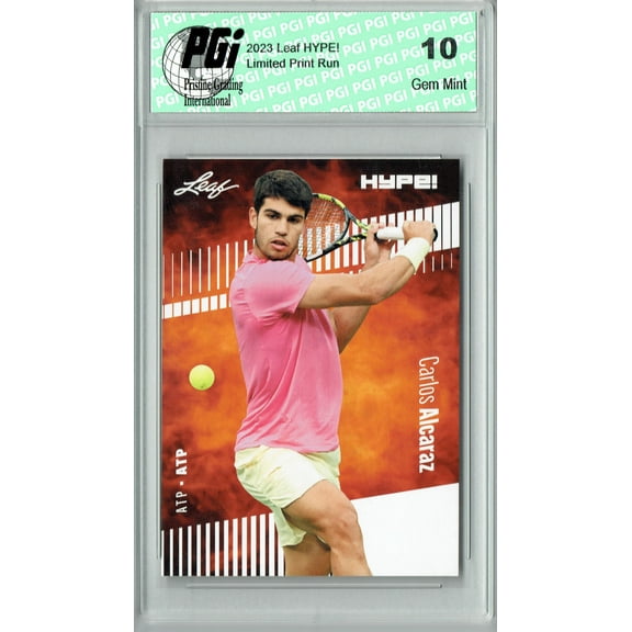 Carlos Alcaraz 2023 Leaf HYPE! #108A Only 5000 Made! Rare Trading Card PGI 10
