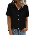 thumbnail image 3 of Bovxnpu Summer Short Sleeve Button Down Shirts Collared Button Pocket Top Casual Summer Tops (Women's or Women's Plus), 3 of 7