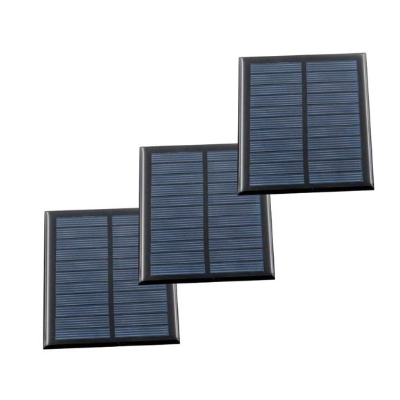 Treedix 3 Pcs 5.5V 1W Colle pour Panneau Solaire, Chargeur de Batterie Solaire, Kit de Module de Panneau Solaire Miniature, Silicium Polycristallin Encapsulé dans une Résine Étanche (1W)