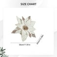 thumbnail image 3 of Glitter Poinsettias Artificial Christmas Flowers Large Xmas Tree Ornaments for Wreath New Year Party Wedding Decorations,Cream White, 3 of 5