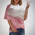 thumbnail image 1 of Fiudx Liquidación de Ahorros de Verano Camiseta Estampada a La Moda para Mujer, Blusa de Manga Corta, Tops Informales con Cuello Redondo, 1 of 5