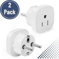 thumbnail image 2 of Bates- European Travel Plug Adapter, 2 pcs, Type E/F, White European Plug Adapter, US to Europe Plug Adapter, Adapter for Europe Plug, US to EU Plug Adapter, Travel Adapter Europe, Plug Adapter Europe, 2 of 6