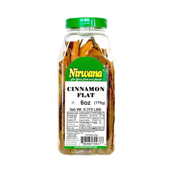 Cinnamon Flat Natural Quality Ground Cinnamon for Cooking Baking and Beverages Perfect for Spices and Seasonings 6 oz Jar by Nirwana