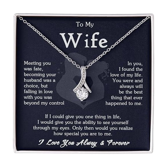 To My Wife Necklace - Romantic From Husband, Meaningful With Love Message, Perfect For Anniversary, Birthdayvalentine'S Day #13, White Alluring Necklace
