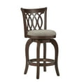 thumbnail image 2 of Weston Home Motif Round Swivel Cherry Finish High Back Counter Height Stool, Dark Gray Linen, 2 of 6