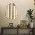 thumbnail image 6 of PERFNIQUE Irregular Wall Mirror Asymmetrical Mirror, 28''x20'' Golden Wood Framed Mirror for Bathroom Bedroom Living Room Entryway, 6 of 9